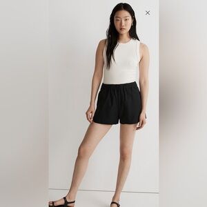 Madewell Black Pull-On Shorts Pockets Elastic Waist Minimalist H5956 Size Small